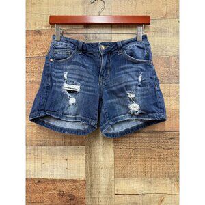 Judy Blue Stretch Distressed Denim Shorts Size Small